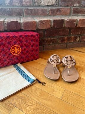 Tory Burch Light Tan Leather Miller Sandals